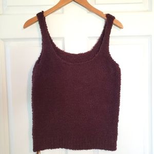 SKIMS FUZZY KNIT TANK BROWN 2X-3X